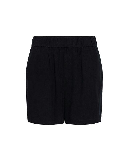 Pieces Black Pcvinsty hw linen shorts noos bc