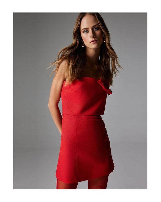 Koton Red Trägerloses Minikleid – Schleifendetail Für Damen