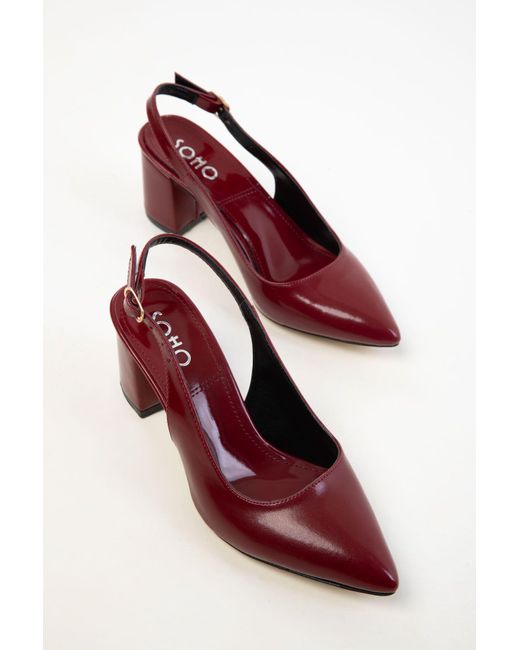 Soho Red Klassische Schuhe Mit Absatz Aus Bordeauxrotem Lackleder Für Damen