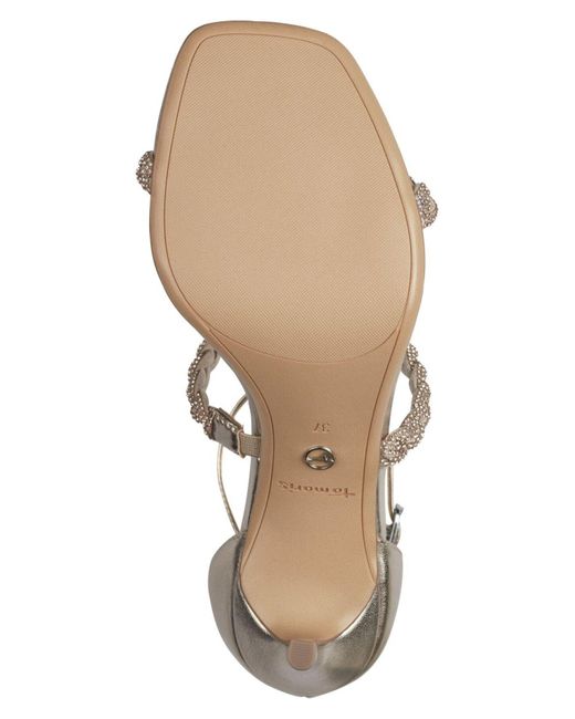 Tamaris Multicolor Komfort sandalen 1-28035-42 933 light gold textil/synthetik mit touch-it