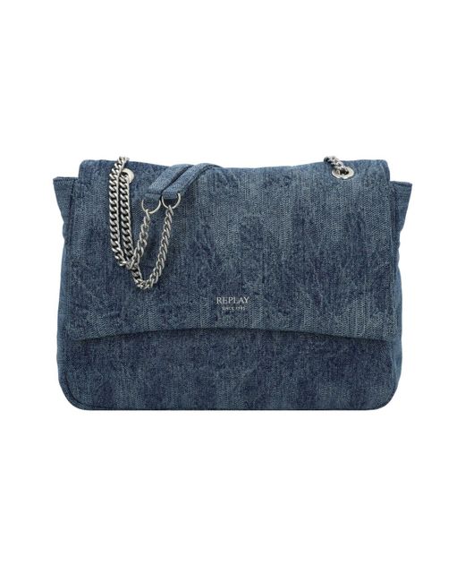 Replay Blue Shopper Tasche 36 Cm Für Damen