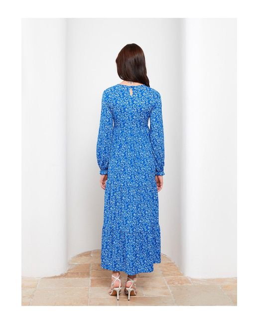 LC Waikiki Blue Gemustertes, Langärmliges Umstandskleid
