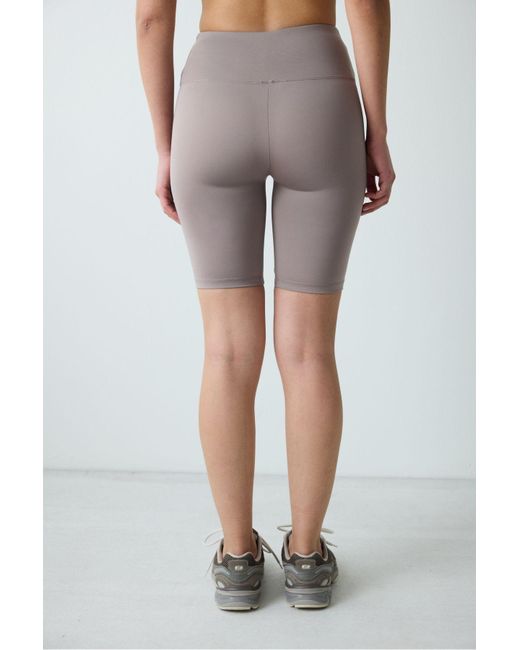 Penti Multicolor Nerzfarbene, Glatte, Kurze Biker-Radler-Leggings Mit Hoher Taille Für Damen