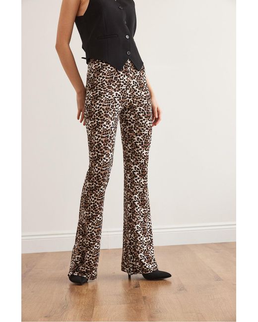 Olalook Natural Leggings Mit Leopardenmuster Und Ausgestelltem Bein, Weich Strukturierte Viscon-Leggings Tyt- 19000092 Für Damen
