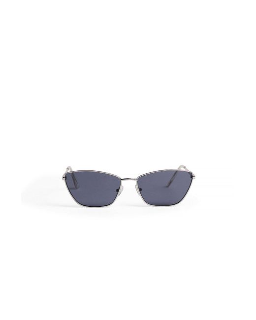 NA-KD Blue Quadratische sonnenbrille mit metallrahmen