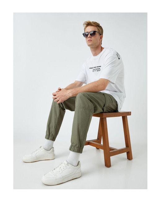Koton Cargohose Mit Taschen Für Herren in White für Herren