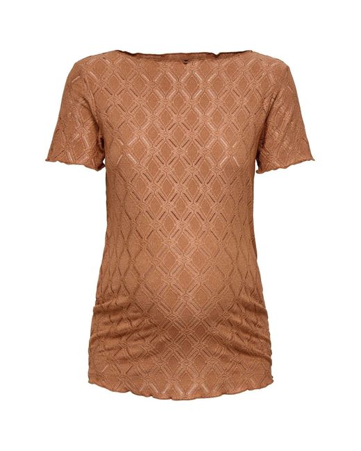 ONLY Brown T-Shirt Olmjunila T-Shirt Für Damen