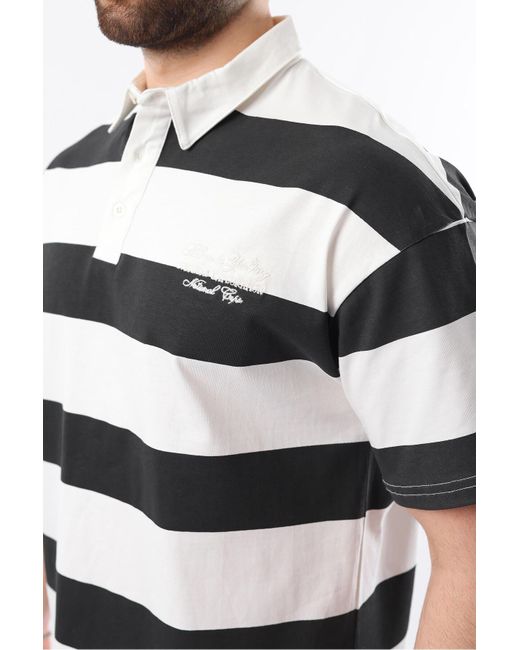 Madmext Schwarzes Oversize-T-Shirt Mit Farbblock-Polokragen Für Herren in Black für Herren