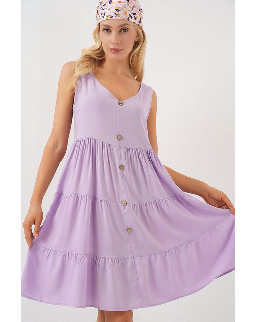 Bigdart Purple Kurzkleid Mit Null-Manschettenknöpfen 2571 – Flieder Für Damen