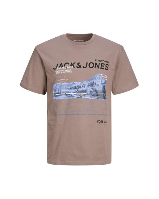 Jack & Jones T-shirt mit rundhalsausschnitt und aufdruck vorn – nades in Blue für Herren