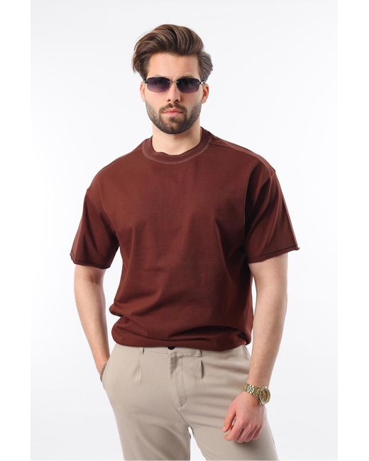 Madmext Bitter Basic T-Shirt Mit Rundhalsausschnitt Für Herren in Red für Herren