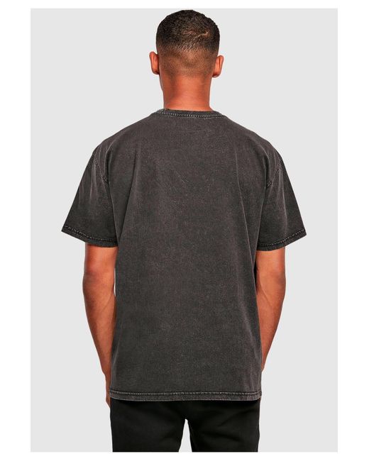 Merchcode Powerslave Mummy Triangle Acid Washed Oversize-T-Shirt Für Herren in Black für Herren