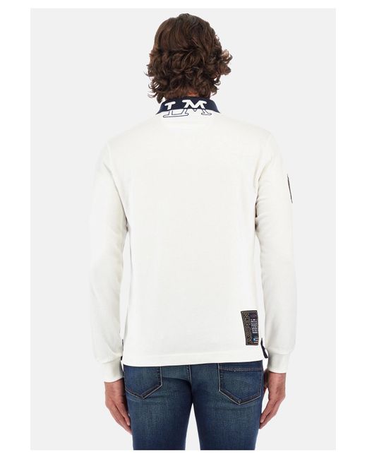 La Martina Shirt langarm-poloshirt regular fit wilber mit logo-detail in White für Herren