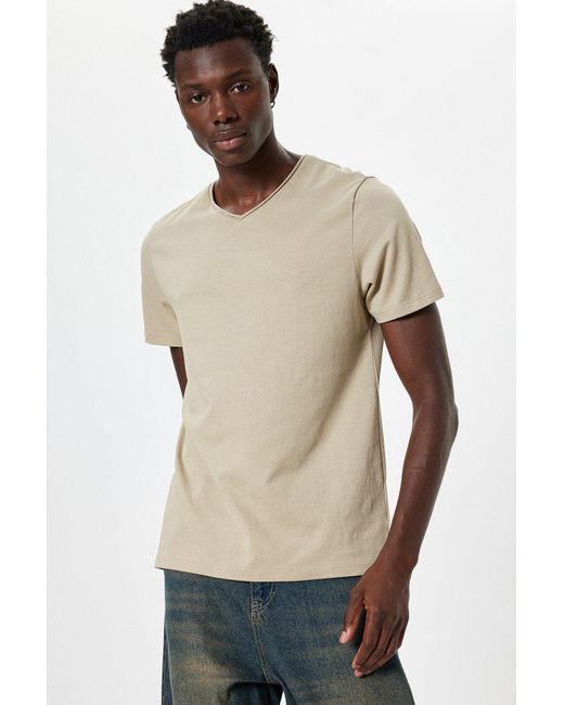 Koton Beiges T-Shirt (Modellcode: 5Wam10188Hk57) Für Herren in Natural für Herren