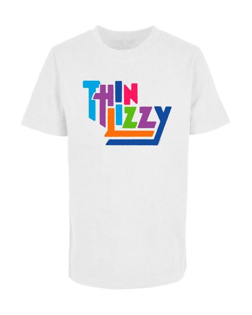 Merchcode Kids thin lizzy classic logo colours basic tee 2.0 in White für Herren