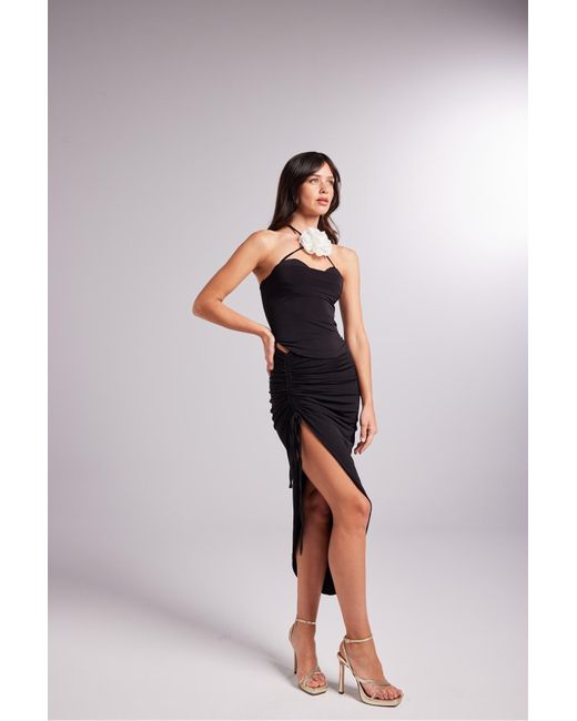 HOLLY LOLLY Black Raby-Bluse Mit Abnehmbaren Blumendetails