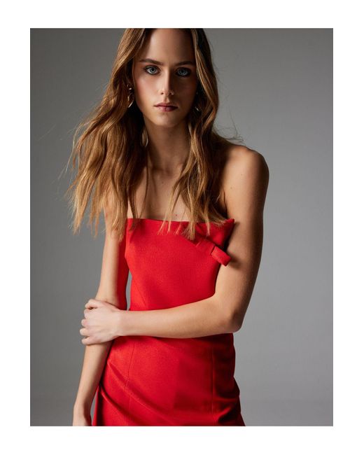 Koton Red Trägerloses Minikleid – Schleifendetail Für Damen