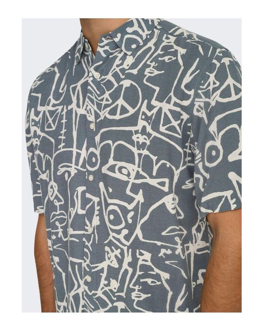 Only & Sons Hemd Onsbud Hemd Für Herren in Blue für Herren