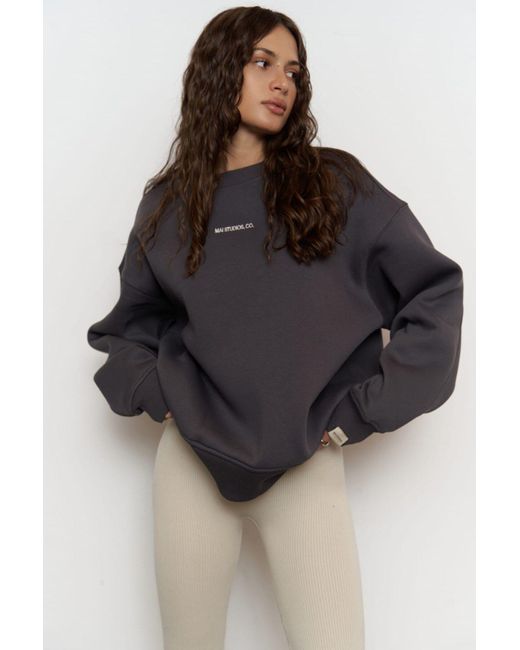 MAİ COLLECTİON Black Street Studios Anthrazit Oversize-Sweatshirt Für Damen