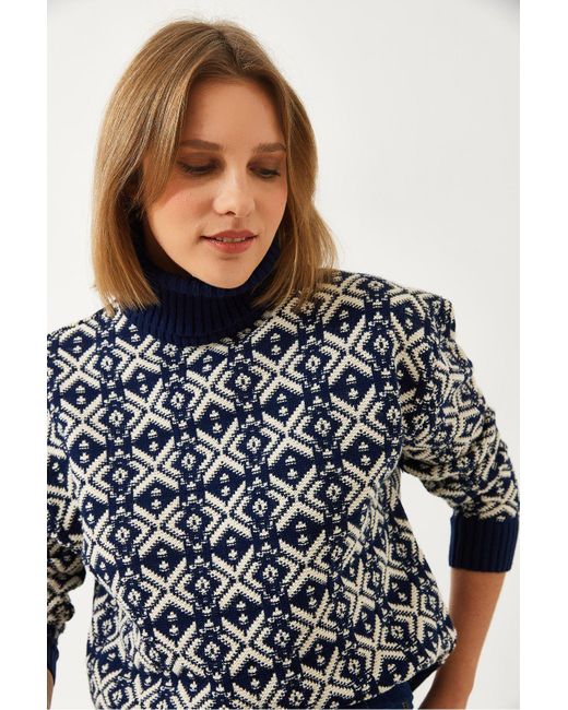 Bianco Lucci Blue Rollkragenpullover Für Damen