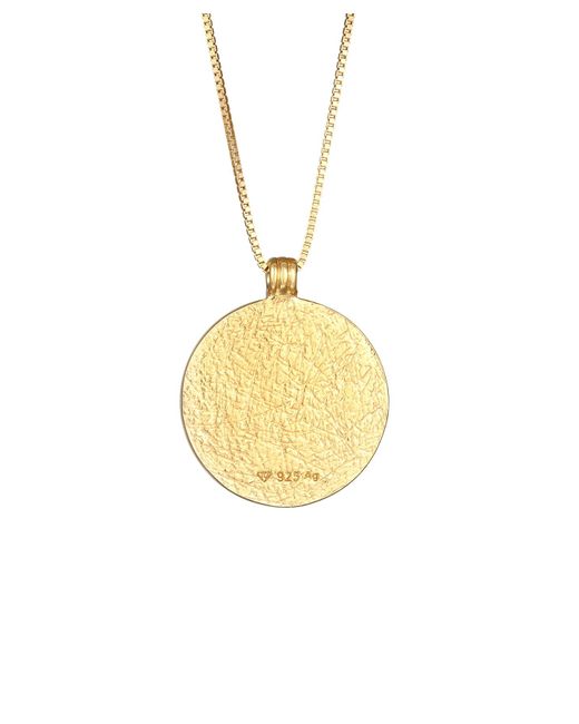 Elli Jewelry Metallic Halskette münze coin drache 925 sterling silber vergoldet