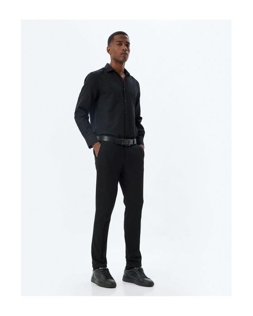 Koton Langärmliges Slim Fit-Hemd Aus Baumwollmischung Für Herren in Black für Herren
