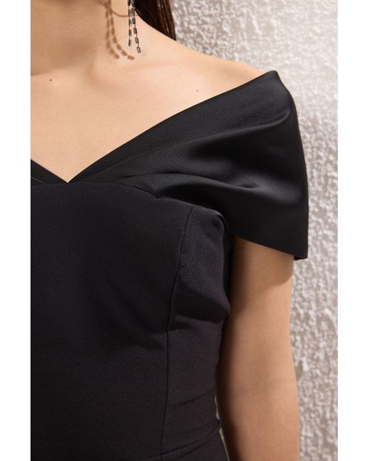 Trendyol Black Schwarzes, Gewebtes, Langes, Schickes Abendkleid Mit Fischschnitt Und Abschlussballkleid Für Damen
