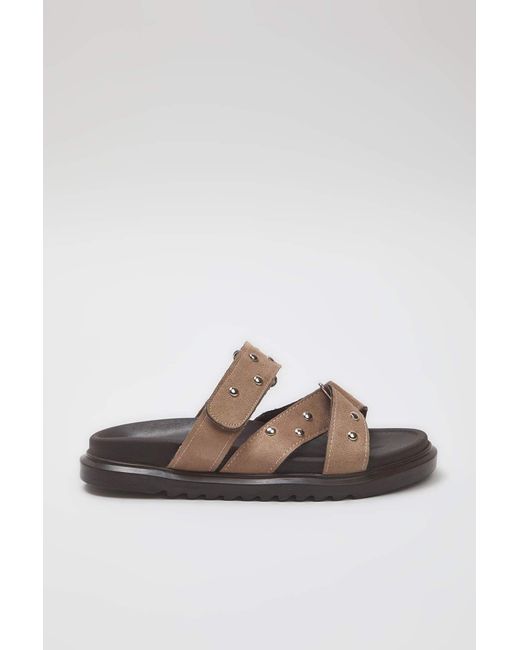 Trendyol Brown Nerz Wildleder Trok Stone Hausschuhe Für Damen