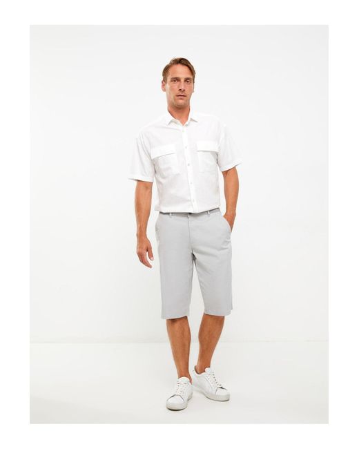 LC Waikiki Bermudashorts Aus Gabardine Mit Bequemer Passform Für Herren in White für Herren