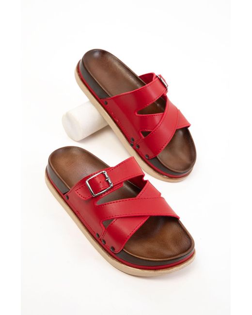 Soho Red Rote Hausschuhe Für Damen