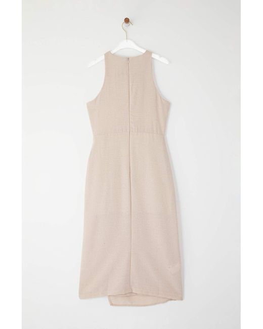Trendyol Pink Midi-Webkleid Mit Flachem Steinschnürdetail Für Damen