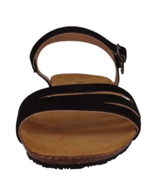 Plakton Brown Komfort Sandalen Mam Alou 575080 575080 Afelpado Negro Leder Für Damen