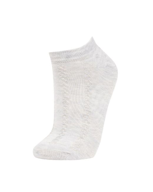 Defacto Blue 5-Teilige Baumwoll-Booties-Socken B6043Axns Für Damen