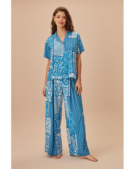 SUWEN Blue Traumhaftes maskulines pyjama-set