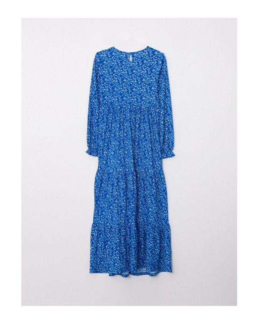 LC Waikiki Blue Gemustertes, Langärmliges Umstandskleid