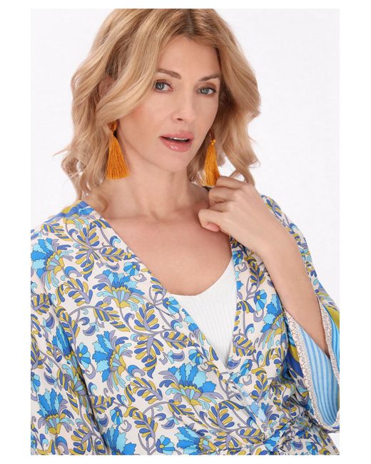 Usha Blue Kimono Für Damen