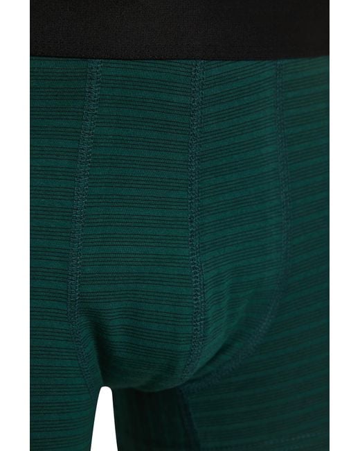 Trendyol 3er-pack boxershorts aus grün-schwarz gestreifter und unifarbener baumwollmischung in Green für Herren