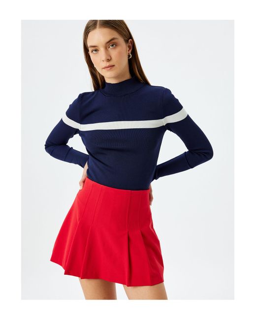 Koton Red Langärmliger Rollkragenpullover Für Damen