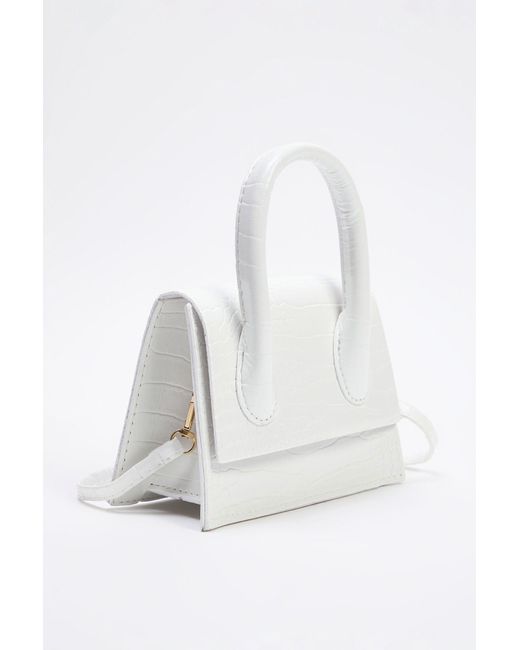 Trendyol Black Weiße, Strukturierte Mini-City-Tasche Mit Kreuzriemen Für Damen