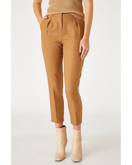 Koton Brown Karottenhose Mit Faltentaschen 3Wak40008Uw Für Damen