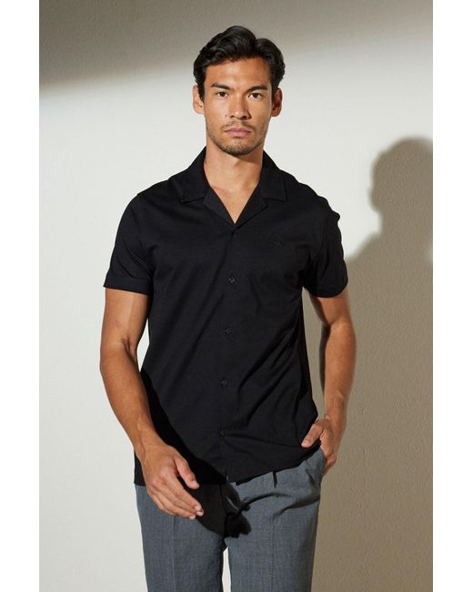 Brooks Brothers Schwarzes Hemd Mit Bequemer Passform, Entspannter Passform Und Apash-Ausschnitt Für Herren in Black für Herren