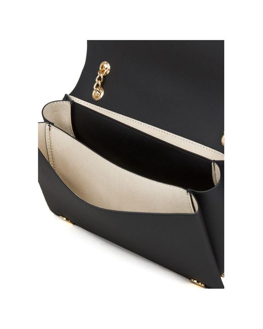 Love Moschino Black Schwarze Umhängetasche Aus Leder Mit Logo Und Kettendetail -000 Für Damen