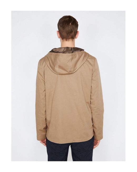 Koton Ecrufarbener Mantel Mit Reißverschluss Und Kapuze Und Taschendetail Für Herren in Natural für Herren