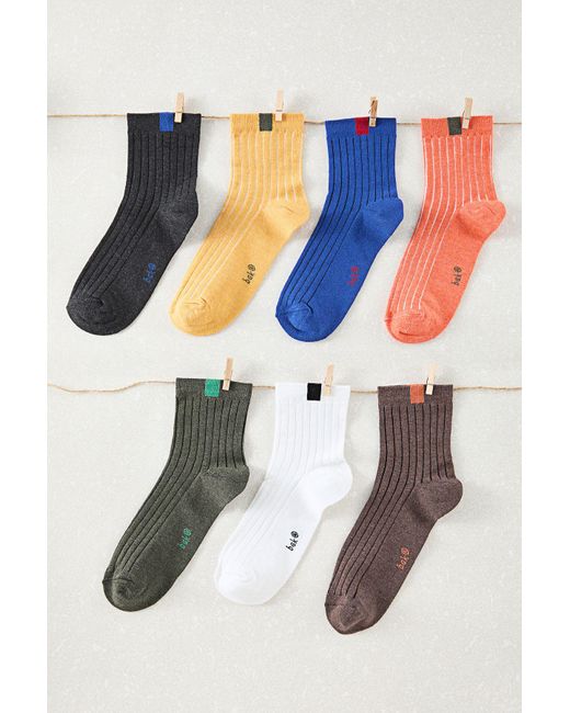 Edit by Trendyol Blue Mehrfarbige -Langsocken Aus Baumwolle Im 7Er-Pack