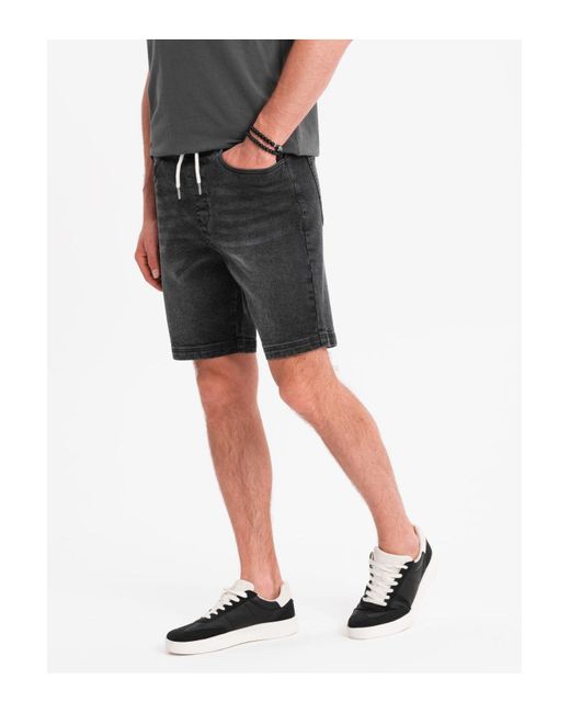 Ombre Shorts Mit Elastischem Bund Und Wascheffekt V4 Xxl Für Herren in Black für Herren