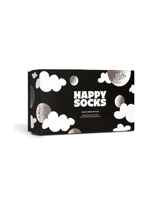 Happy Socks Black 3er pack unisex socken geschenkbox, gemischte farben - 41-46