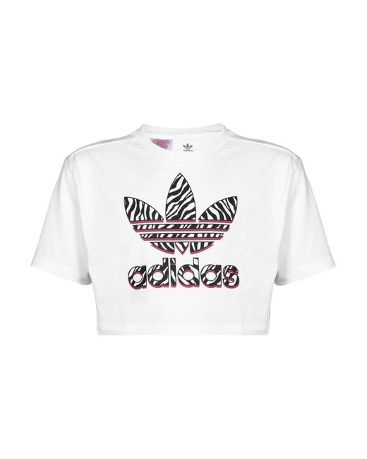 Adidas White Crop t-shirt kinder