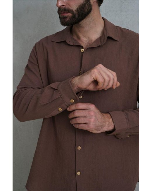 BOHEMAİ Wesley Hemd in Brown für Herren