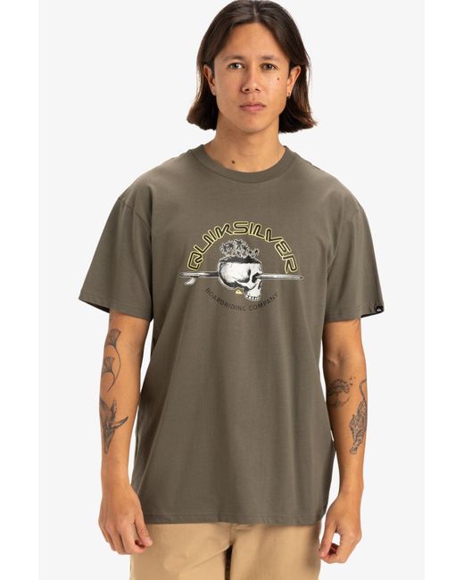 Quiksilver Kurzarm-T-Shirt – Algodón-Jersey-Stoff, 160 G/M2 Für Herren in Green für Herren