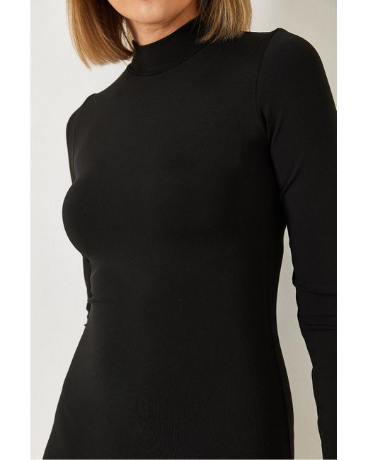 Bianco Lucci Black Basic-Kleid Mit Rollkragenpullover Für Damen